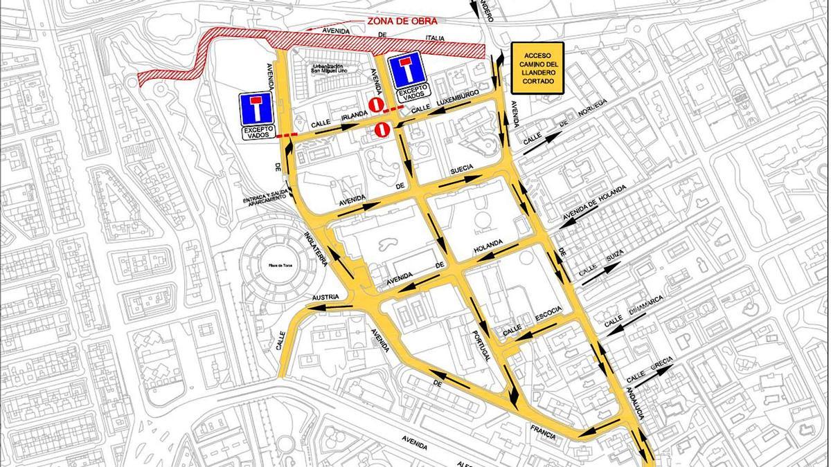 Plano de cómo quedará configurada la circulación.