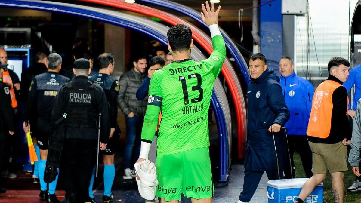 Augusto Batalla durante su etapa en San Lorenzo