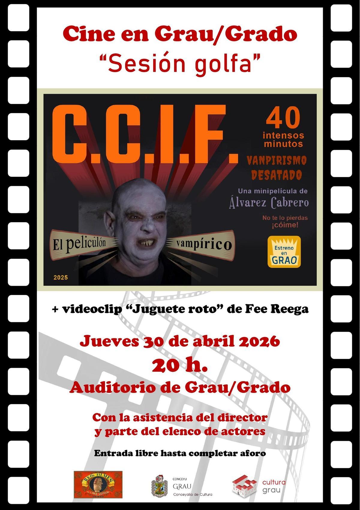 Cartel anunciador de la proyección.