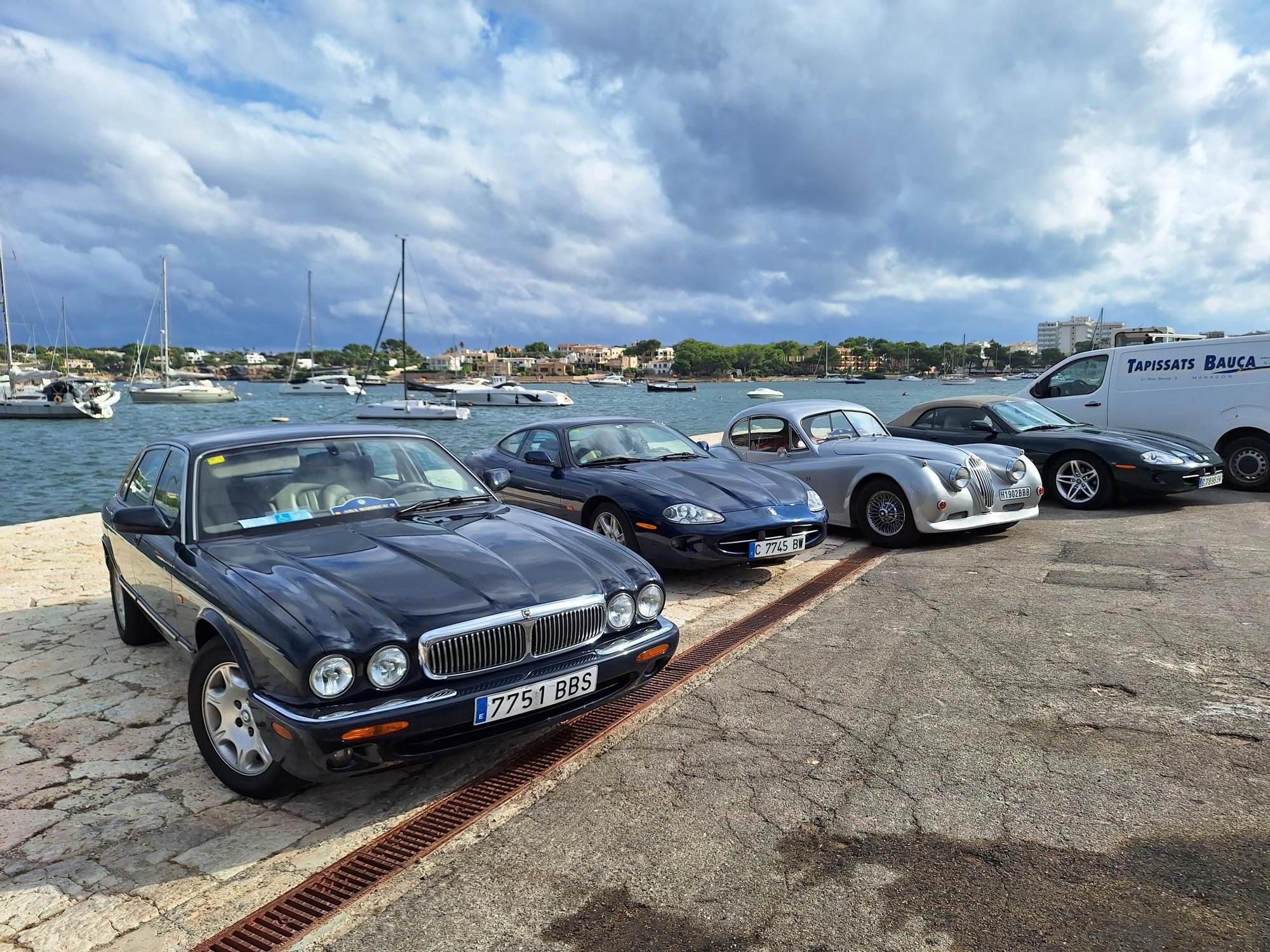 Los clásicos coches de Jaguar circulan por las carreteras de Mallorca