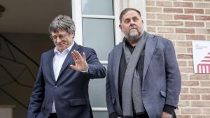 Carles Puigdemont y Oriol Junqueras en su última reunión pública en enero de 2025.