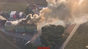 Declarat un incendi en una nau de fruites a Garrigàs (Girona)