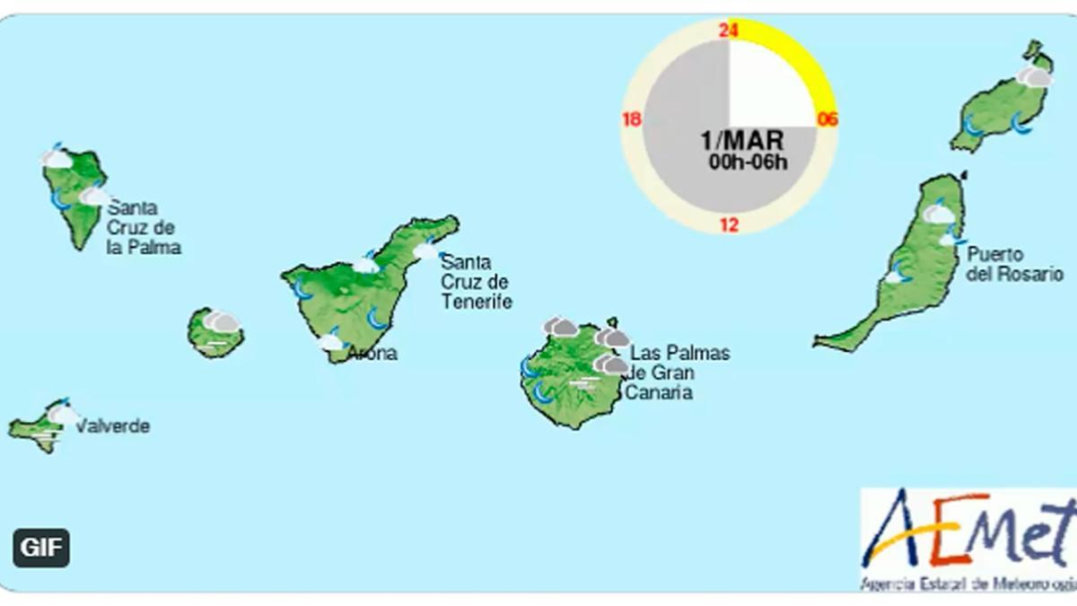 Previsión de la Aemet para este martes 1 de marzo