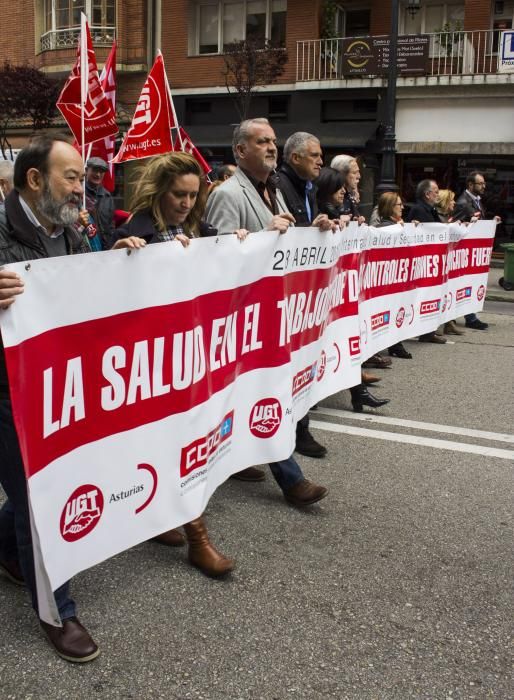 Manifestación de los sindeicatos contra la siniestralidad laboral