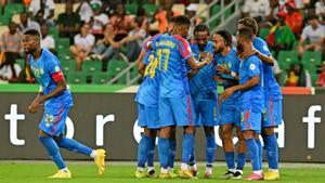 Los jugadores de Congo celebran un gol