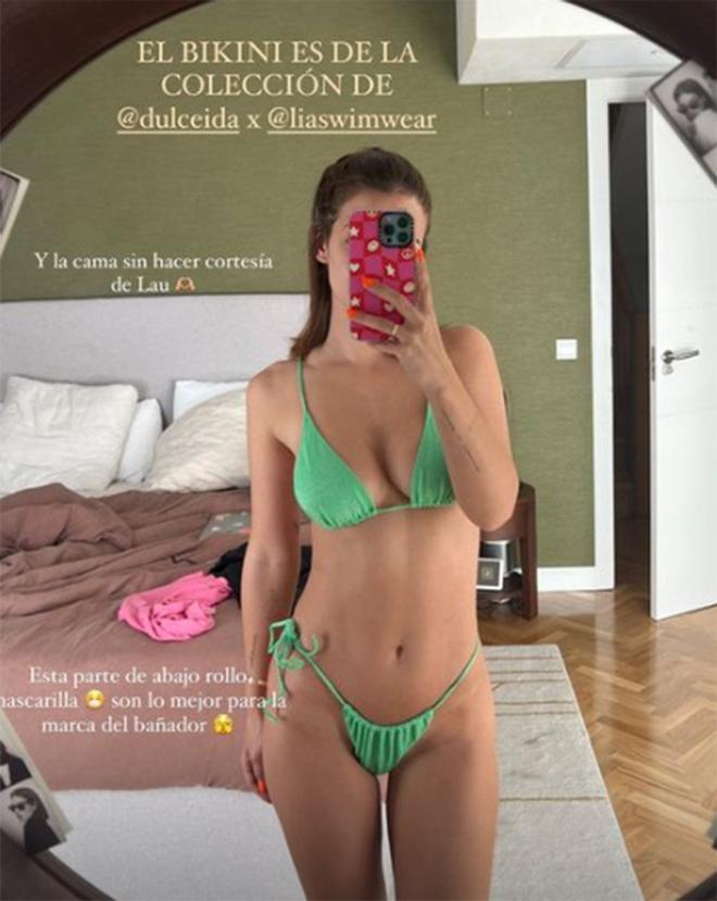 Laura Escanes con bikini verde en Instagram