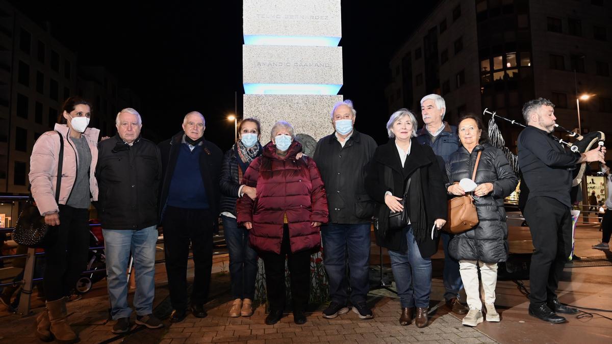 La familia Adrio, en un momento del homenaje.