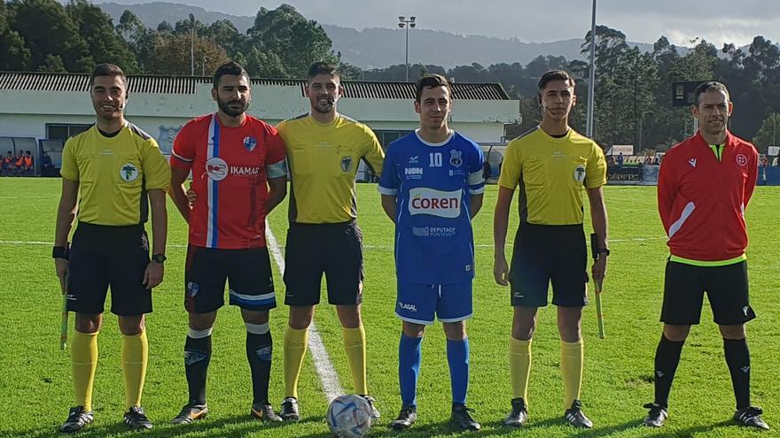 Histórico debut del arbitraje portugués en el fútbol gallego