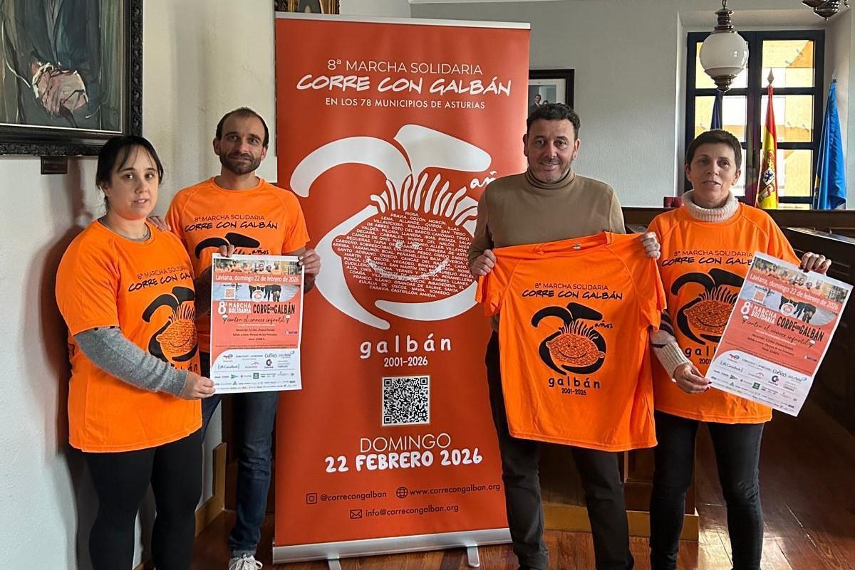 La presentación de la carrera Galbán, este jueves en el Ayuntamiento de Laviana.