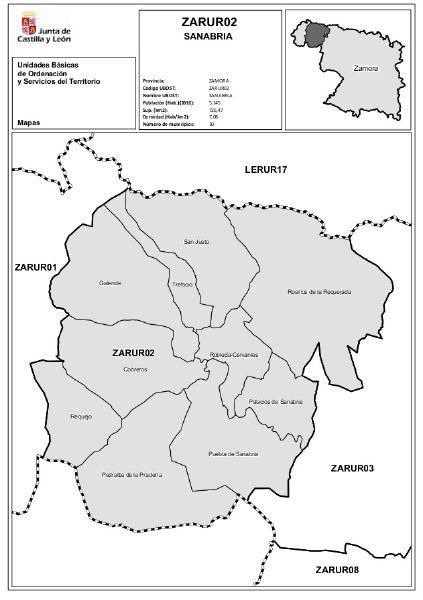 Mapa de las ubost en Zamora