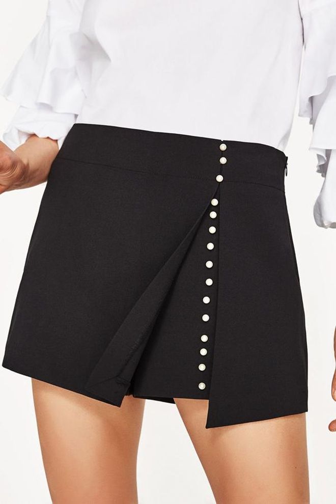 Falda pantalón: detalle de la abertura