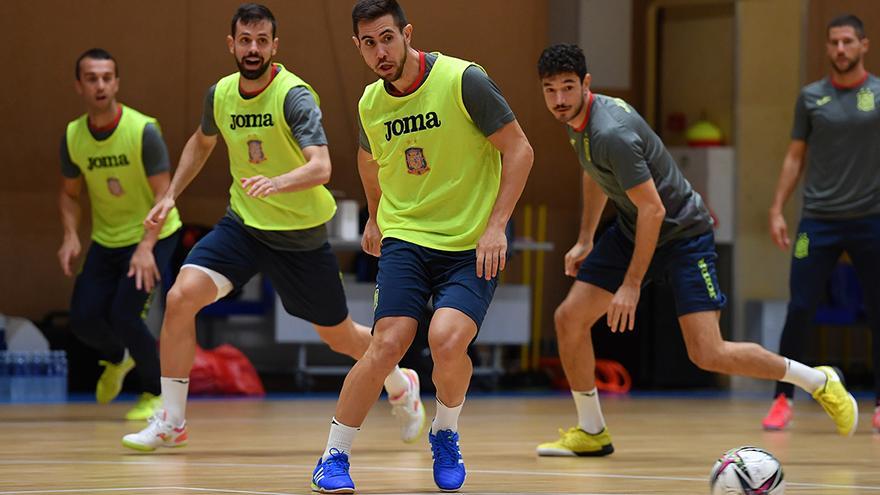 Bebé, en un entrenamiento de la selección española previo al Mundial.