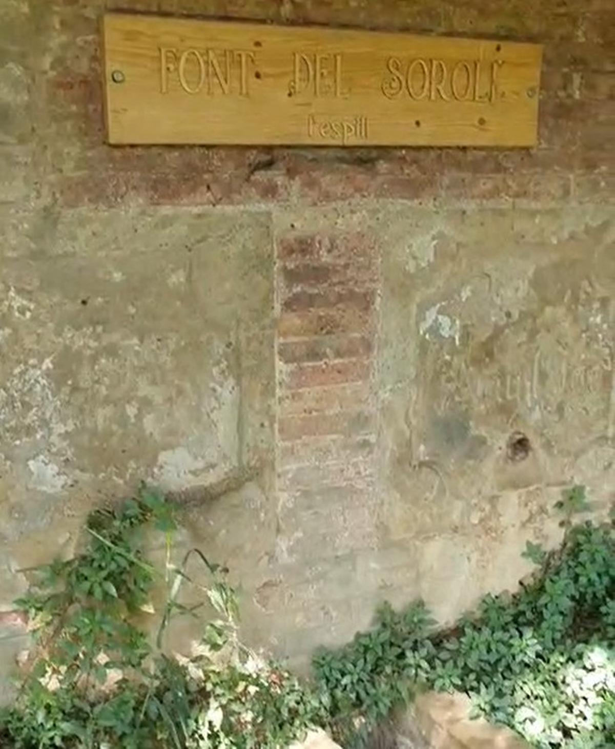 El cartell de la Font del Soroll fet per l'escola L'Espill