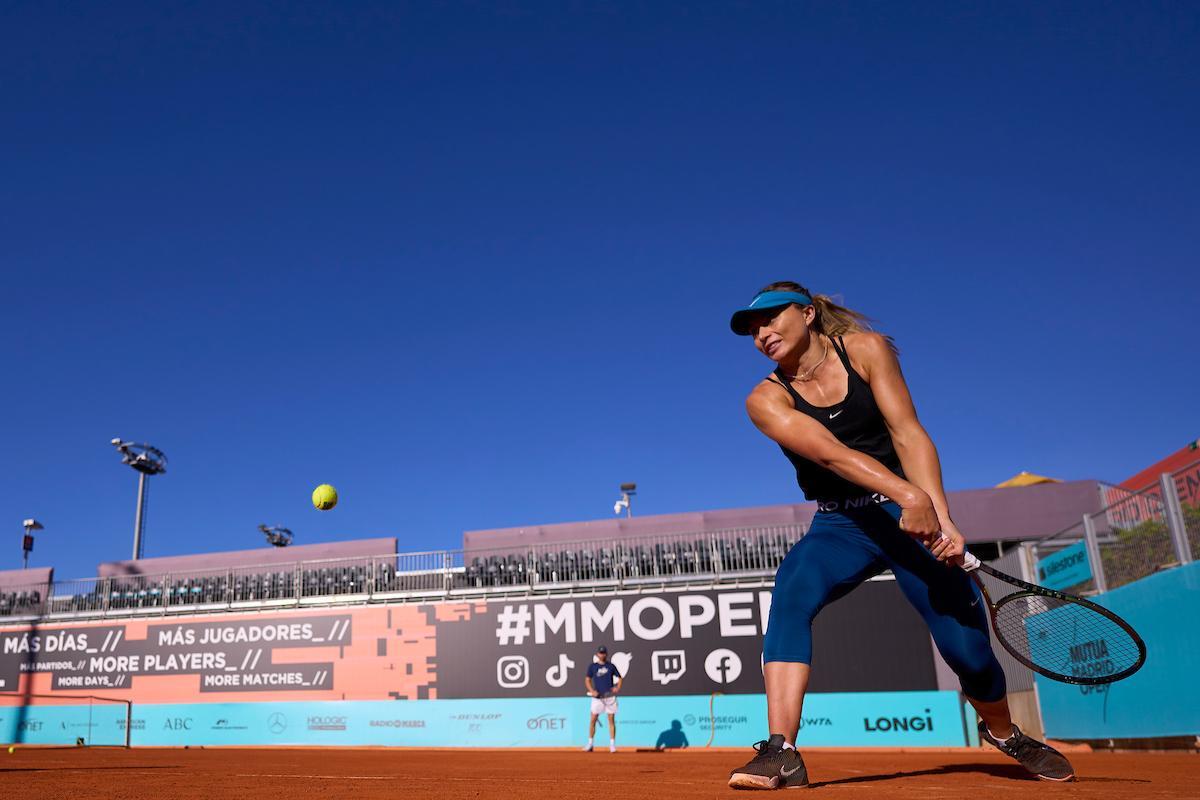Paula Badosa entrena en las pistas del Mutua Madrid Open