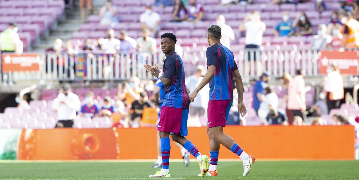 Ansu Fati volvió a disfrutar sobre el césped del Camp Nou