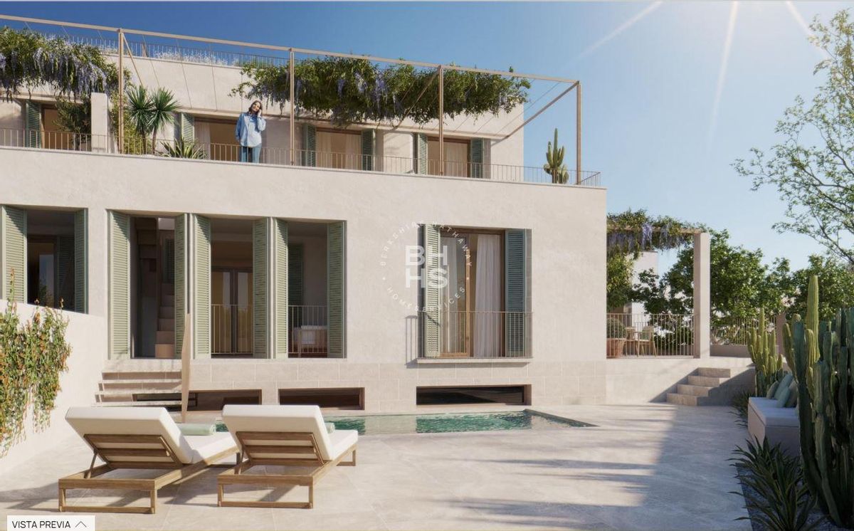 Detalle de una de las viviendas con piscina