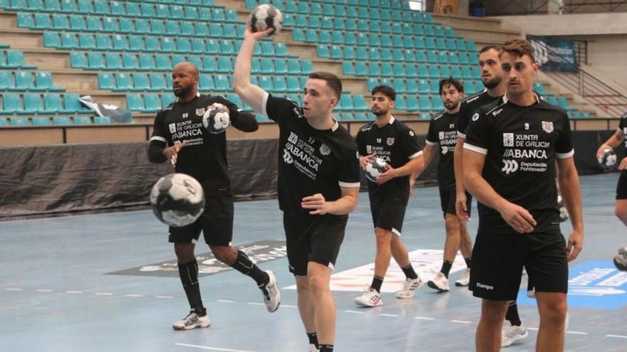 Rivero, Pérez y Arón (a la derecha), en un entrenamiento.