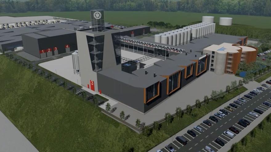 Recreación de la nueva fábrica de cerveza de Estrella Galicia en el polígono de Morás, en Arteixo.   | // LA OPINIÓN