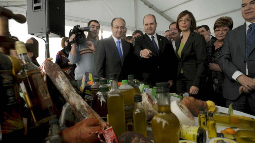 *EFE-ANDALUCIA* MA02. VELEZ-MÁLAGA (MÁLAGA), 30/01/09.- El presidente de la Junta de Andalucía, Manuel Chaves (c) durante la visita las obras del futuro Parque Agroalimentario de Velez Málaga.