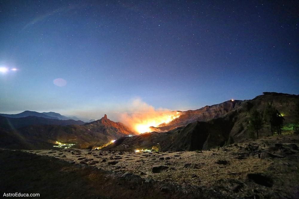 Segundo día del incendio en la Cumbre de Gran Cana