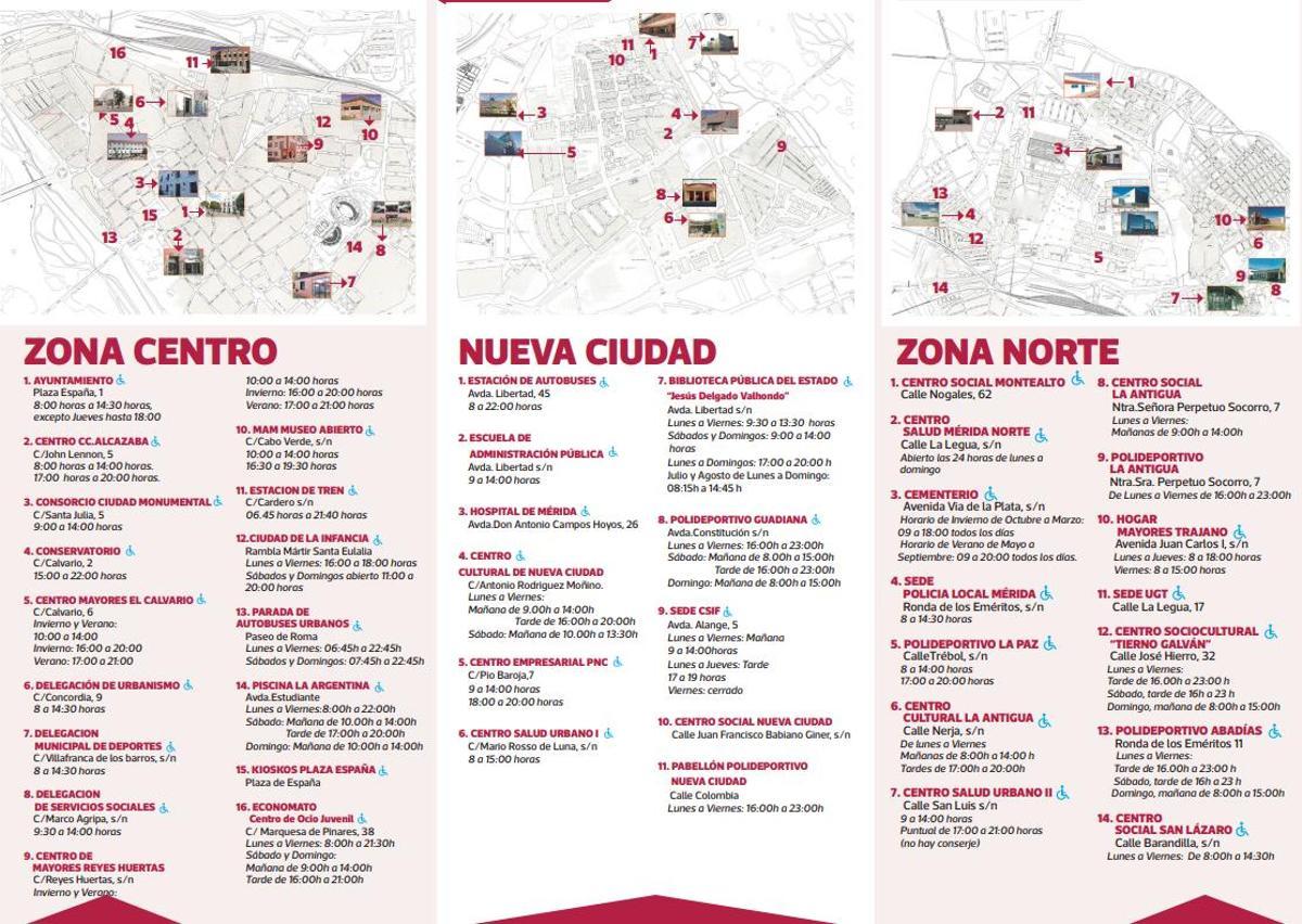 Guía de Aseos Públicos de la ciudad de Mérida.