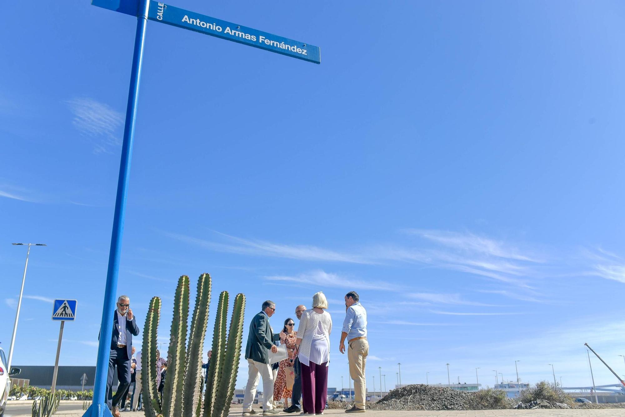 Calle dedicada al naviero Antonio Armas Fernández en el Puerto de Las Palmas