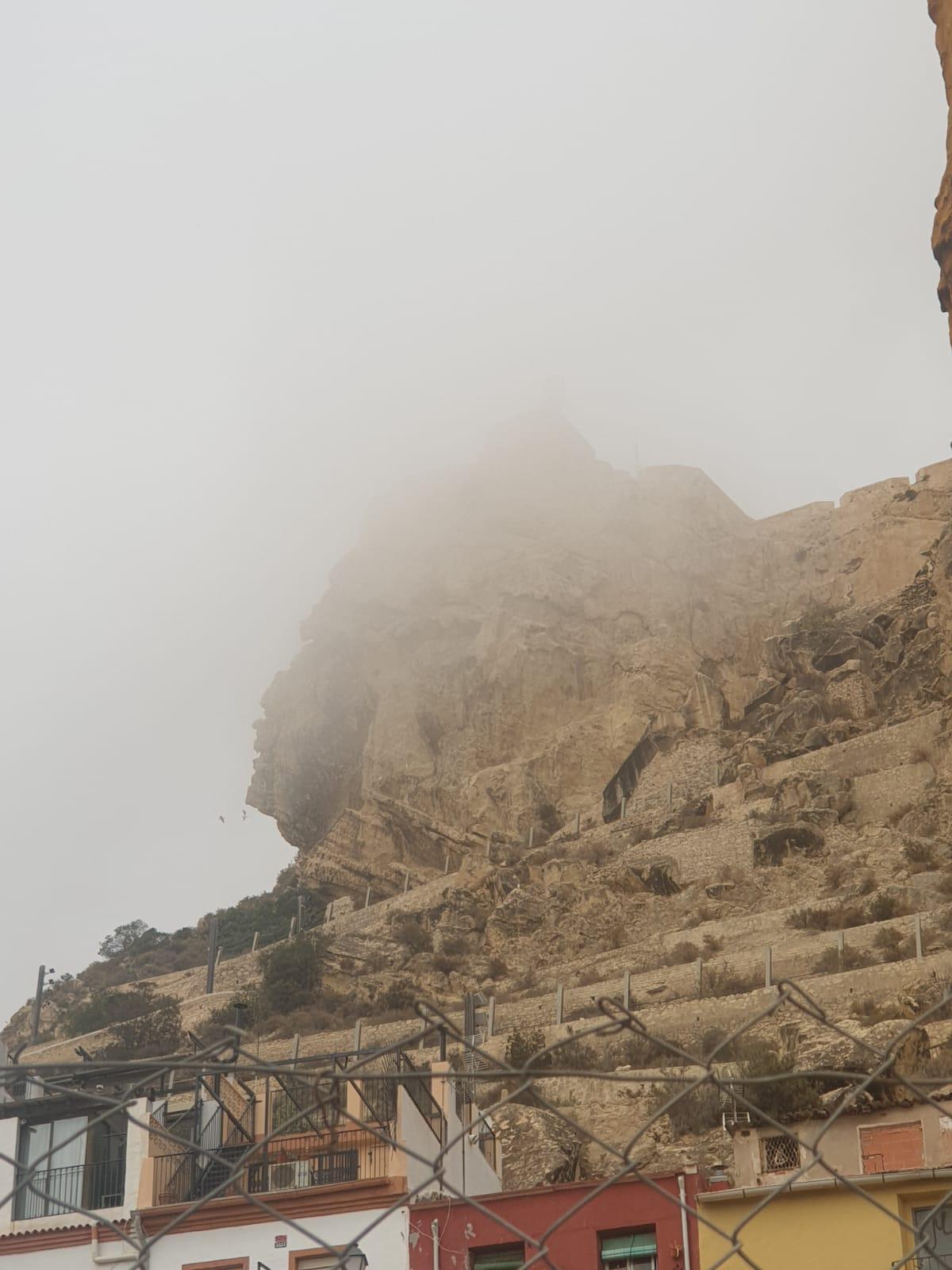 El Castillo de Santa Bárbara, hoy con la calima