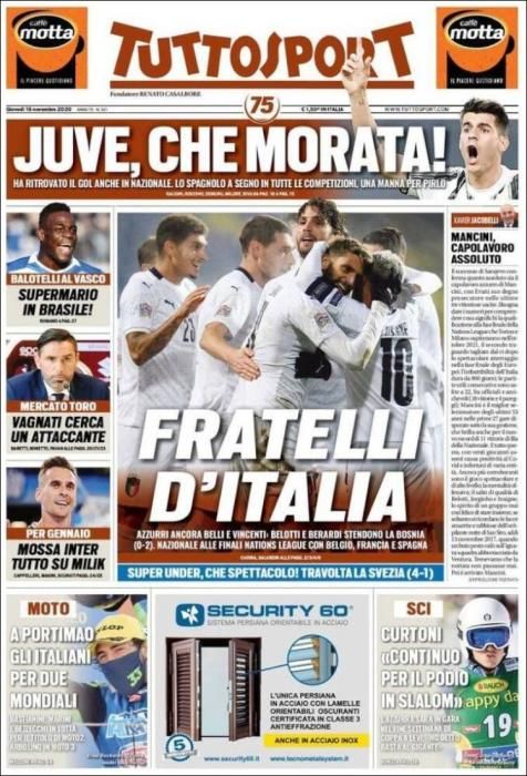 Portada TUTTOSPORT jueves 19 noviembre 2020