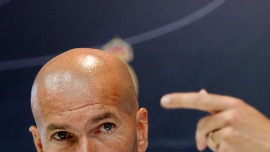 Zidane, en la rueda de prensa de ayer.