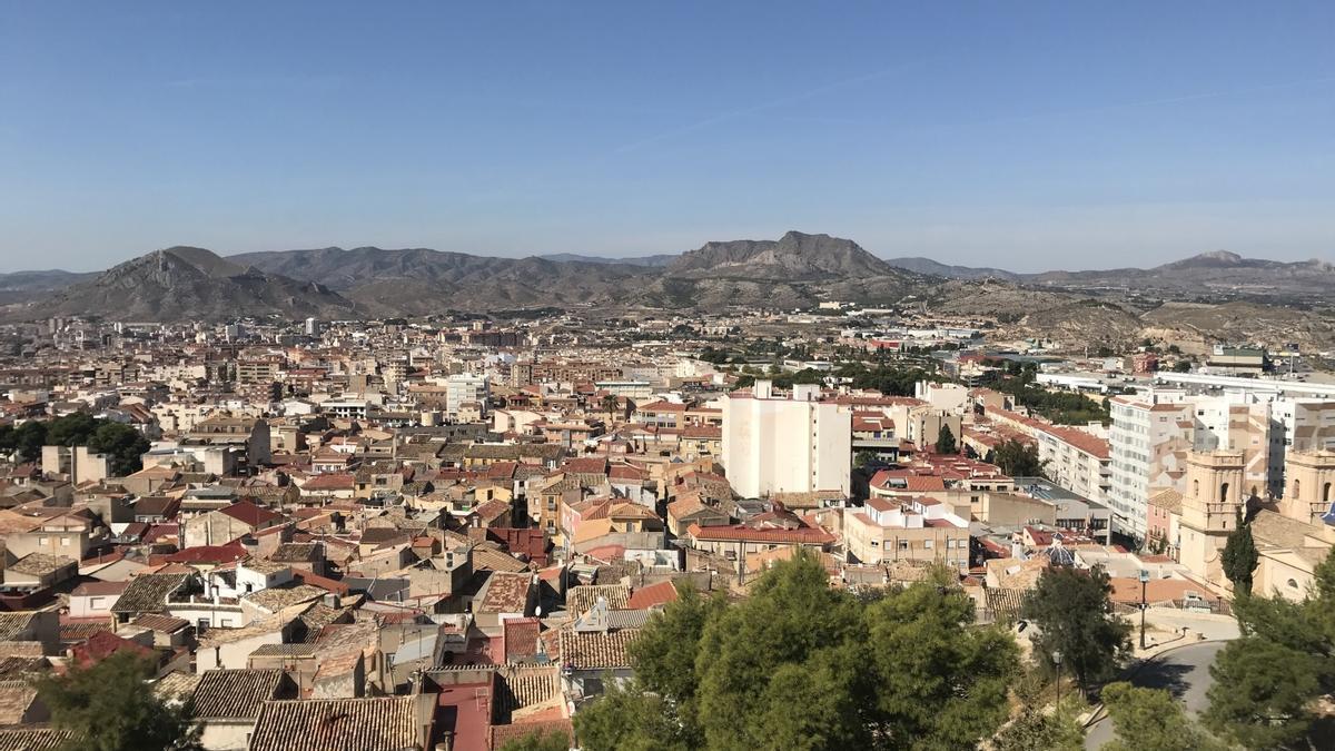 Panorámica del casco urbano de Petrer.
