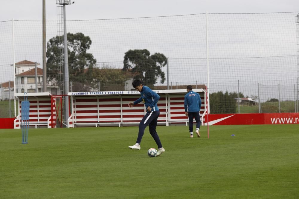 Entrenamiento del Sporting en Mareo.