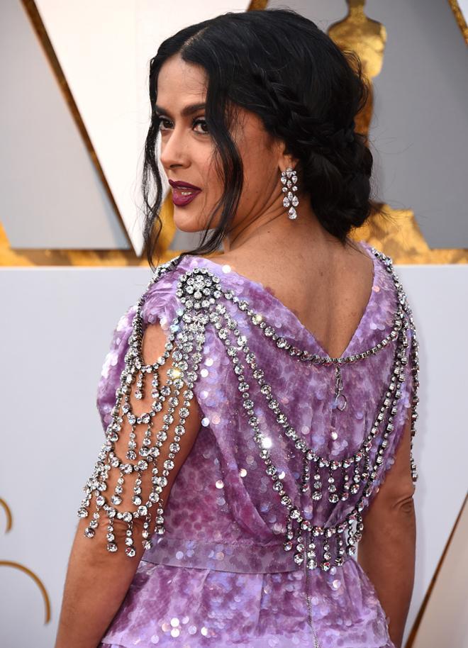 Salma Hayek con vestido joya de Gucci en los Oscar 2018