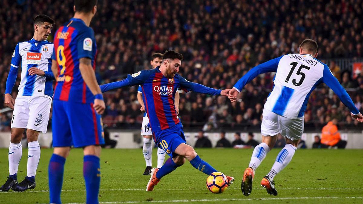 Messi regateó a cuatro rivales