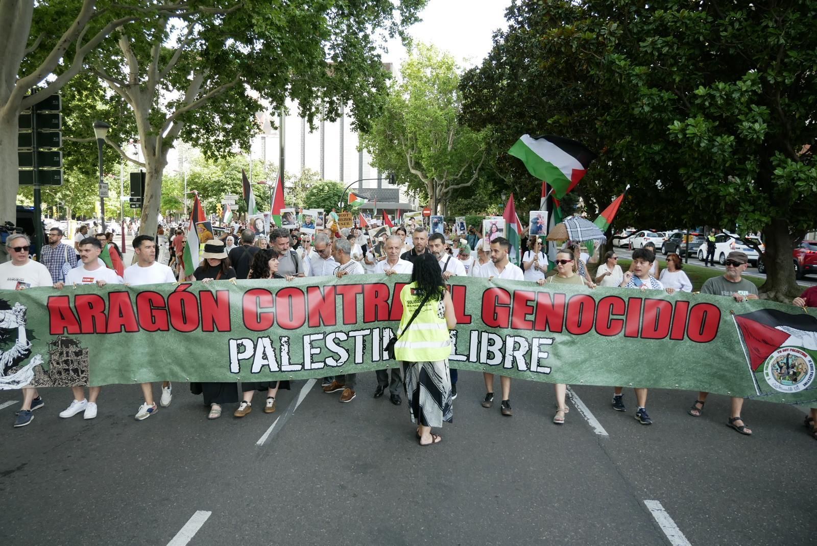 En imágenes | Manifestación en apoyo a Palestina en Zaragoza