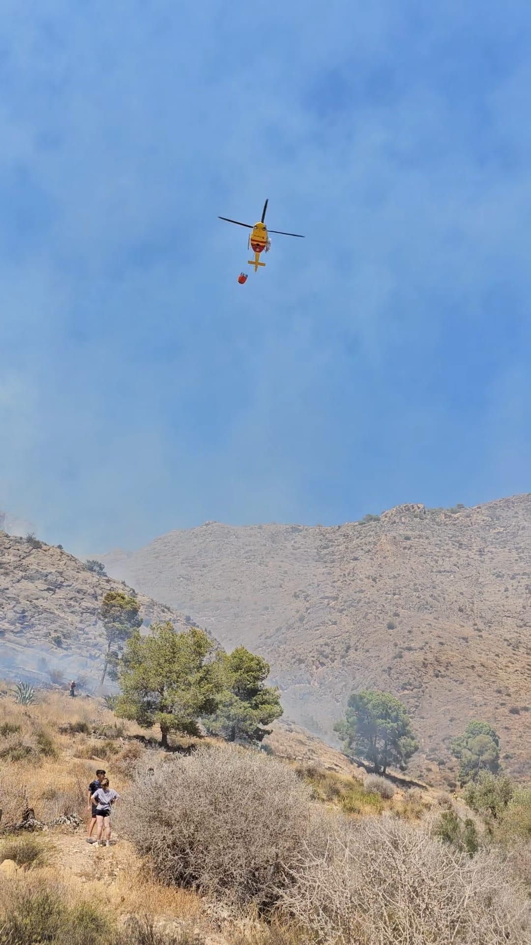 Controlado el incendio forestal que afectaba a la Sierra de Orihuela en La Aparecida