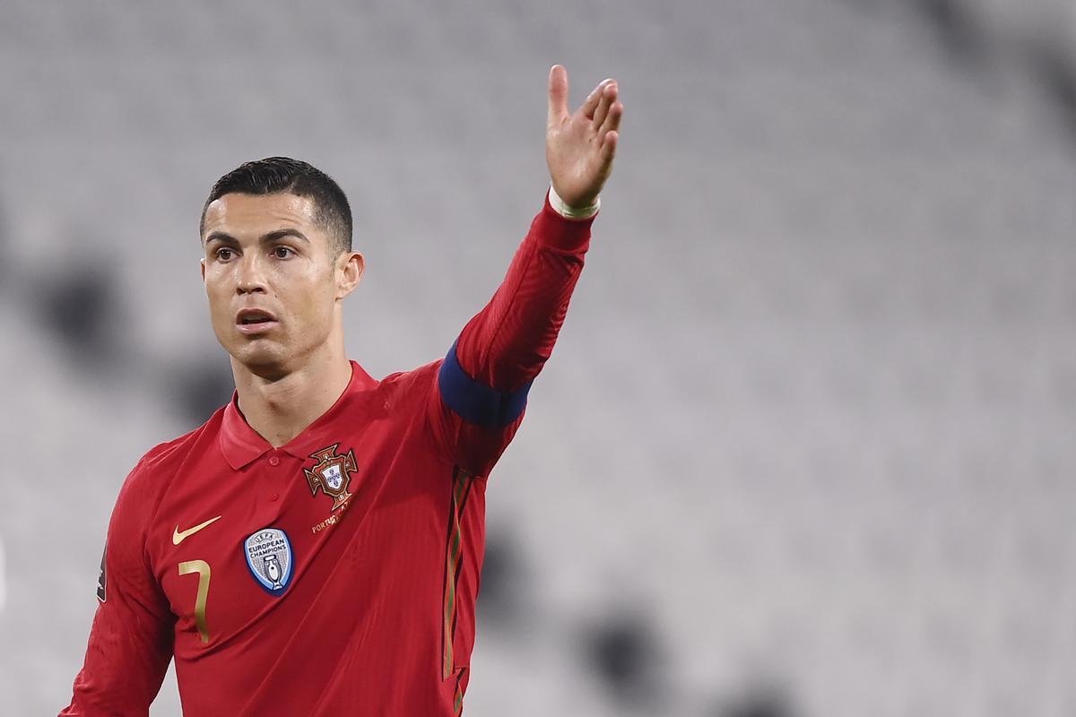 Cristiano Ronaldo durante un partido con la selección portuguesa