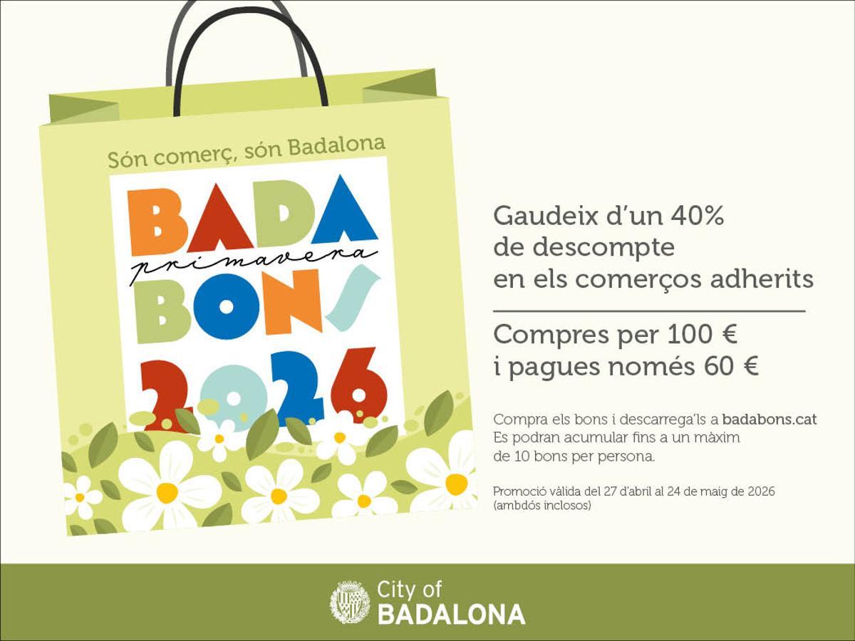 Imagen promocional de la campaña de 'Badabons', los descuentos en comercios locales de Badalona