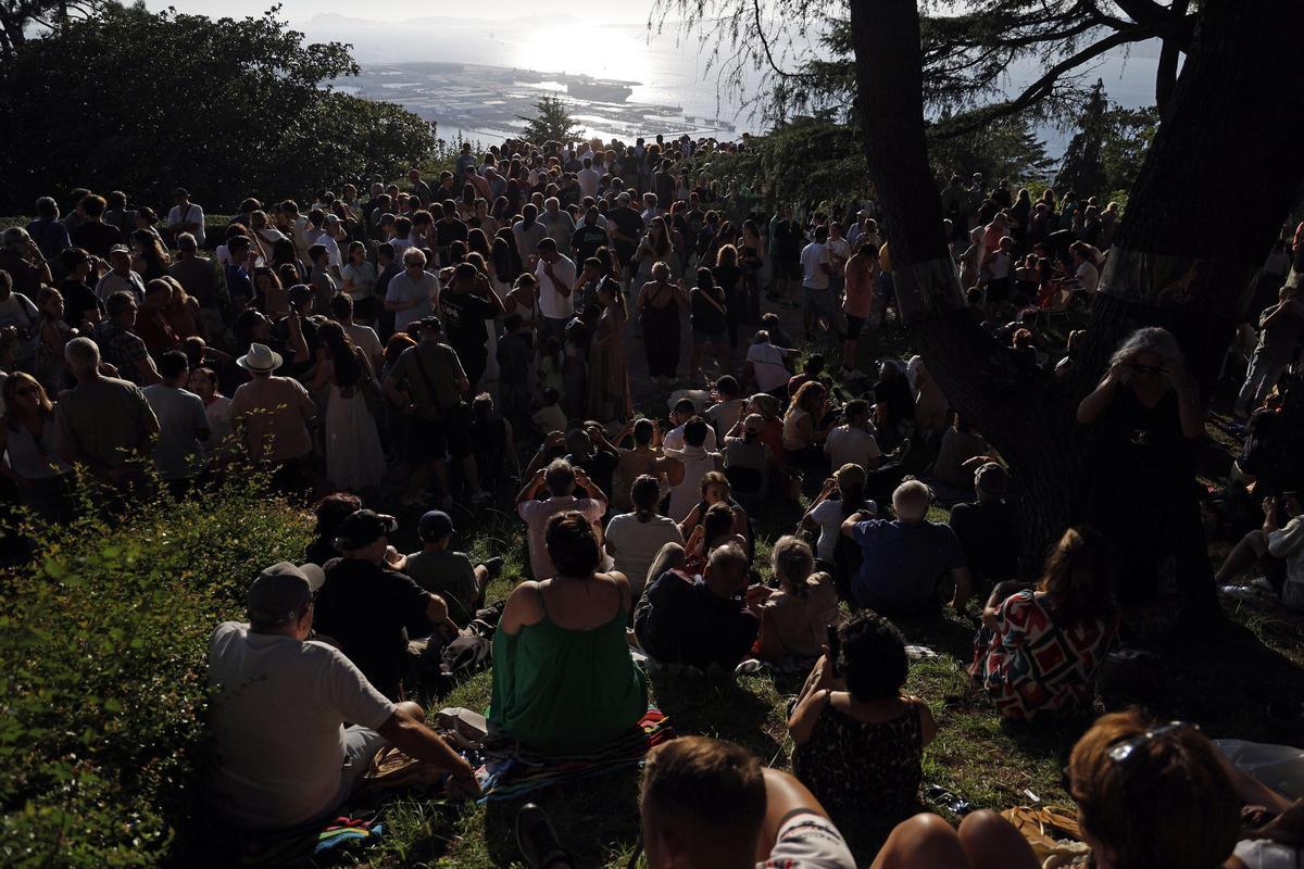 El eclipse desde el Monte de O Castro, en Vigo El eclipse desde el Monte de O Castro, en Vigo