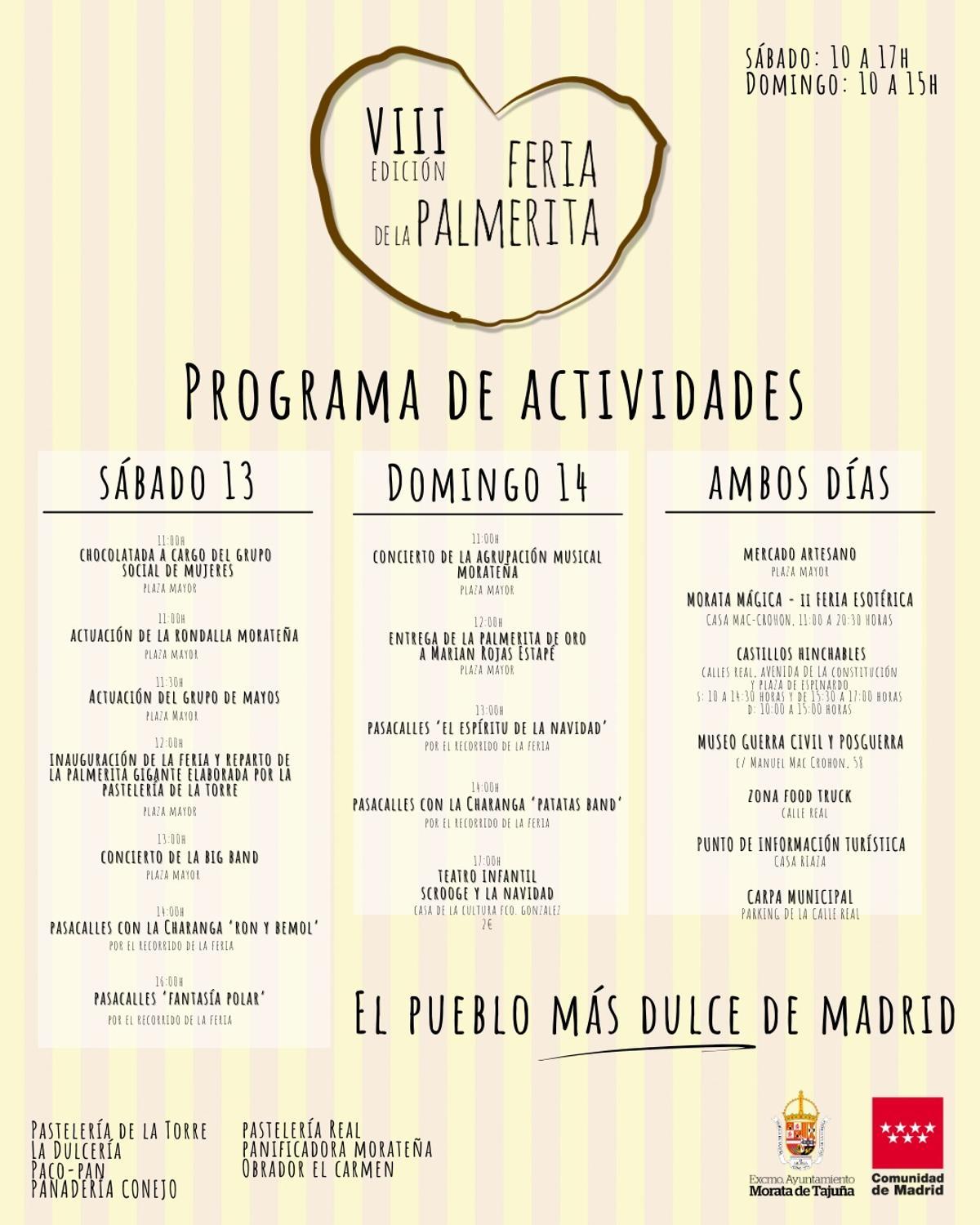 Programa de actividades en Morata de Tajuña.