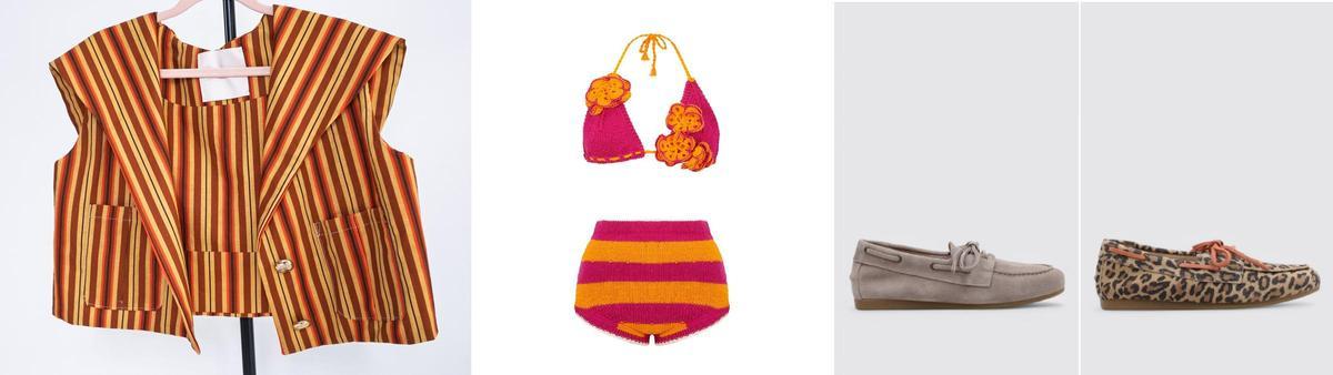 Chaleco y conjunto de crochet de The Curiosers y zapatos náuticos de HUNE.