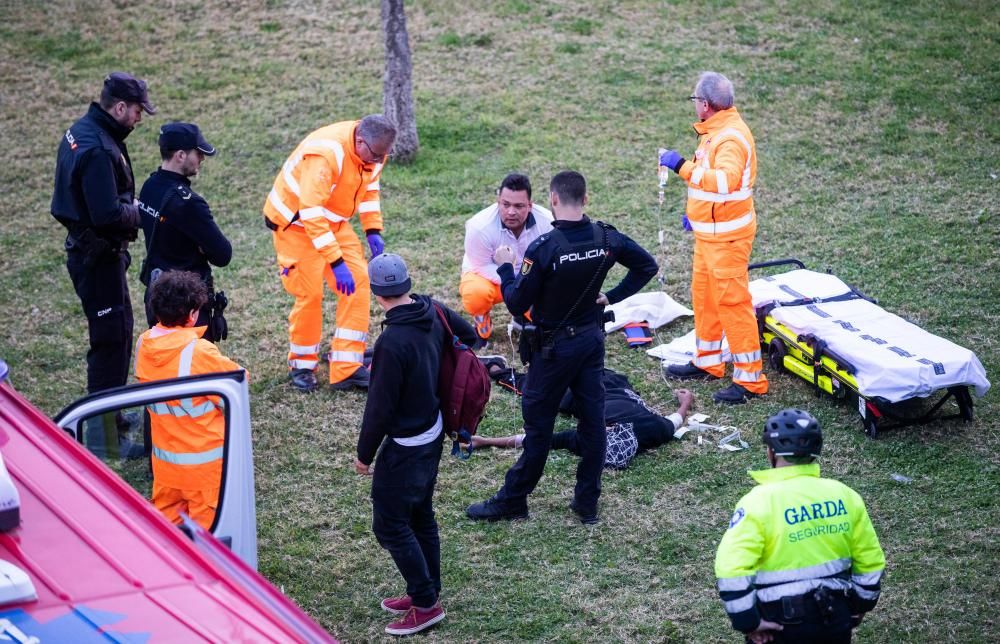 Herido grave un joven haciendo 'parkour' en València