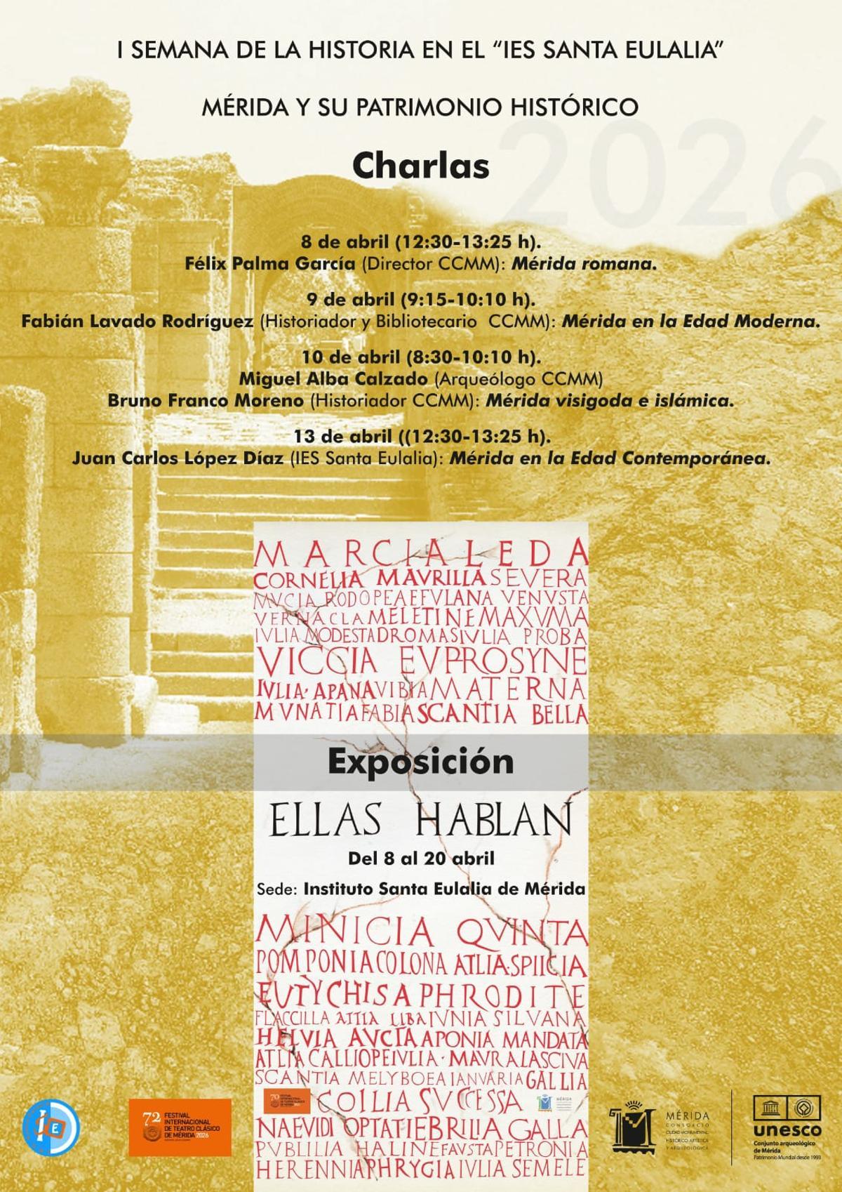 Cartel de la Semana de la Historia del IES Santa Eulalia de Mérida.