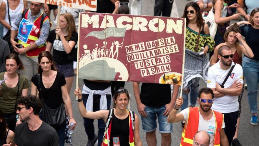 Una imagen de la manifestación en Marsella.