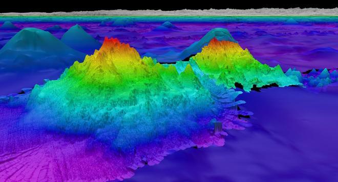 Montes submarinos cartografiados por el Falkor.