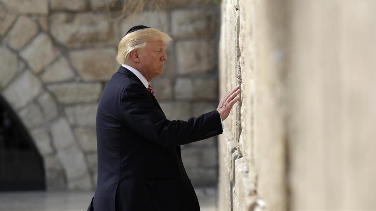 Donald Trump en el muro de Las Lamentaciones.