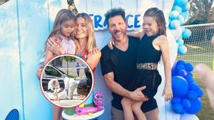 El Cholo Simeone, su pareja Carla Pereyra y sus hijas.