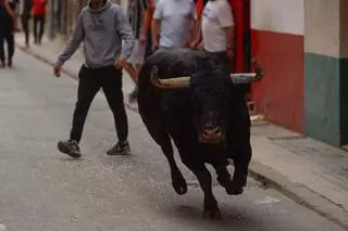 Salida del toro de Madróñiz este lunes en las fiestas de Almassora