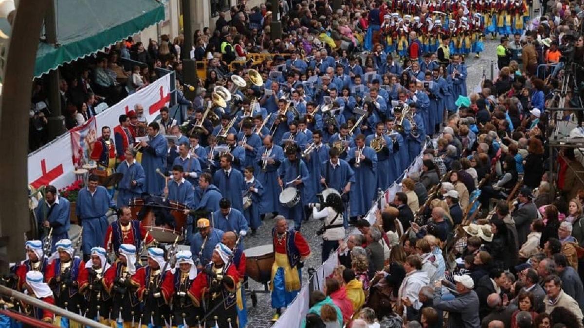 La Unió Musical d'Albaida, en las fiestas de Moros i Cristians de Alcoi.