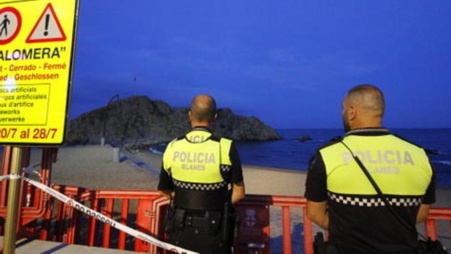 La Policia Local protegint l&#039;accés a Sa Palomera