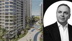 El asesino de Andréi Portnov disparó nueve veces y huyó junto a dos cómplices. En la foto, el resort Palm Jumeriah de Chipre y una foto con la que se presentaba en redes sociales Andriy Portnov, abogado ucraniano asesinado en Madrid.